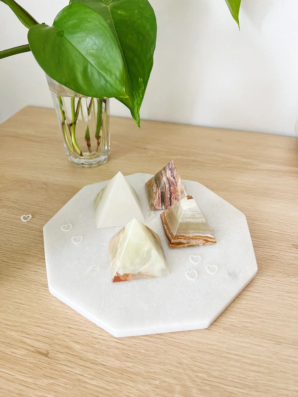 Grønn Båndet Onyx Pyramide