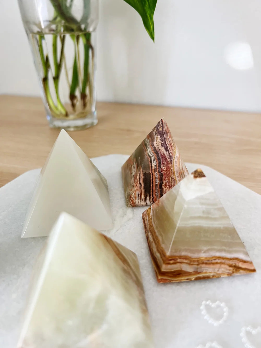 Grønn Båndet Onyx Pyramide