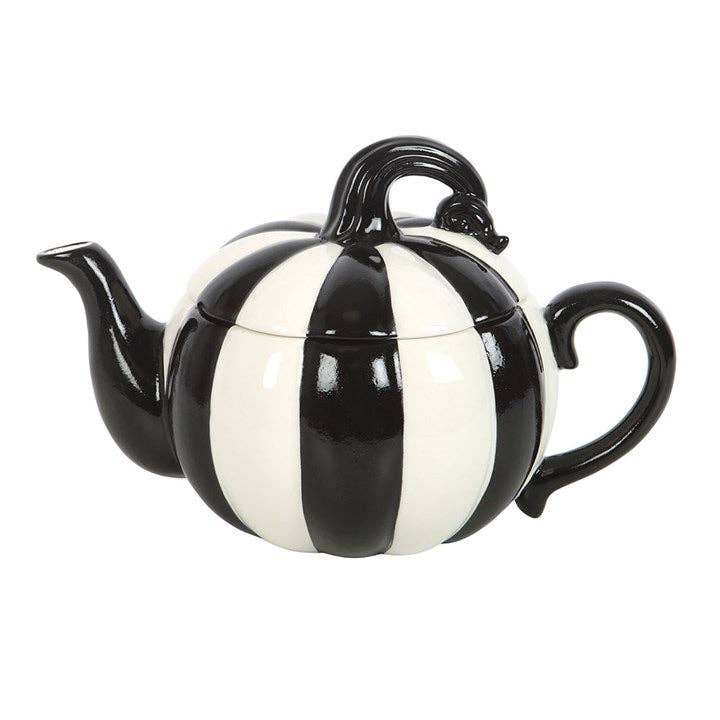 Black and White Striped Pumpkin Tekannen