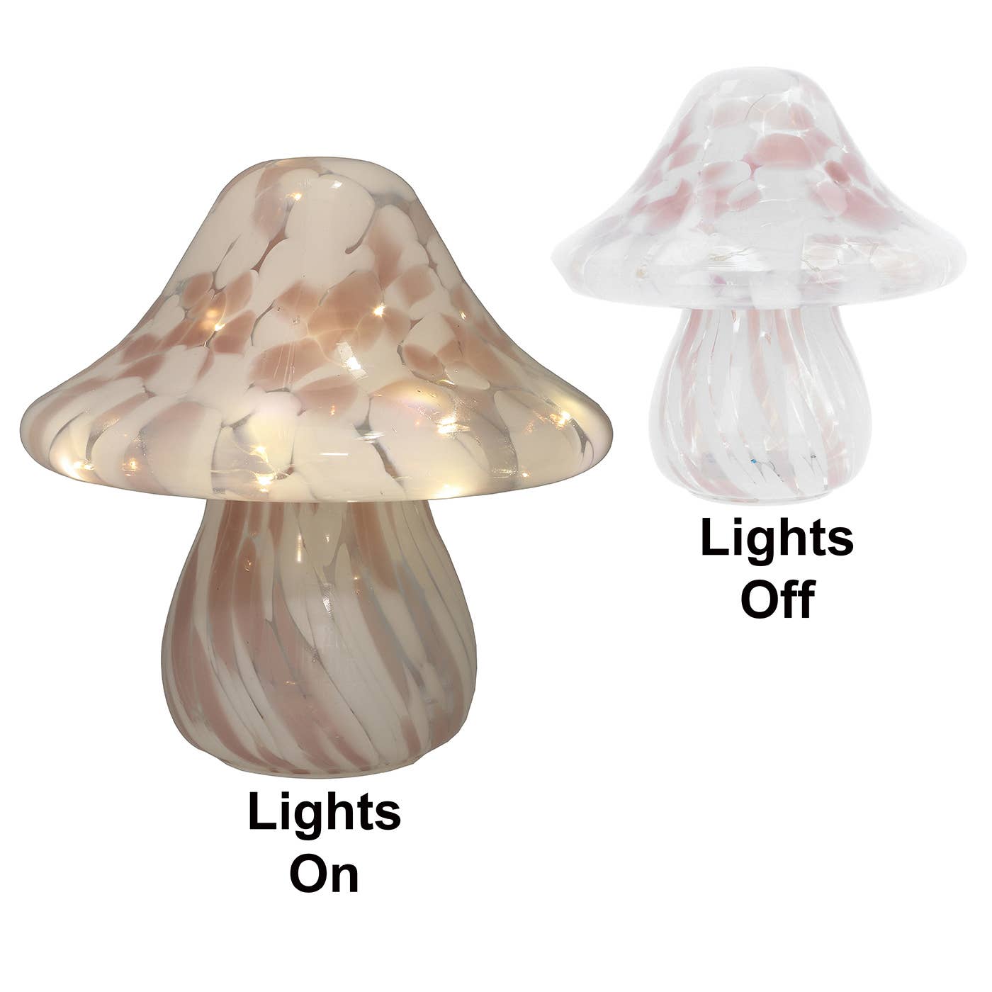 Håndblåst Led-sopplampe i glass – Pink