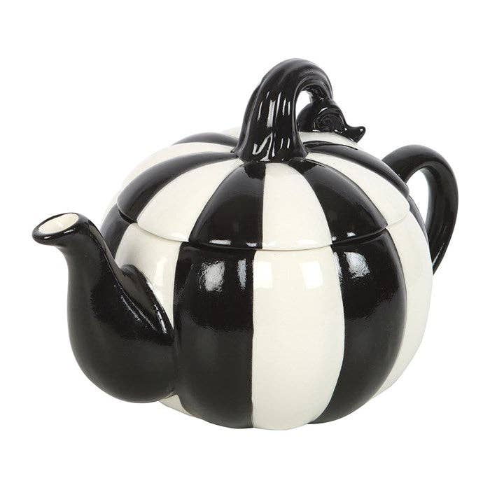 Black and White Striped Pumpkin Tekannen
