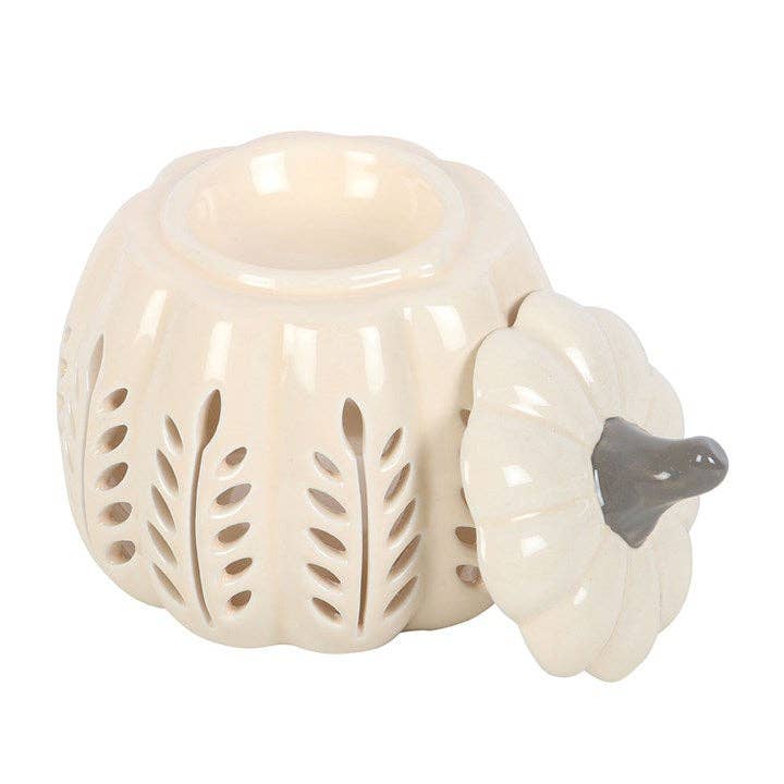 Cream Autumn Leaf Cut Out Pumpkin Olje og Wax Melt Brenner