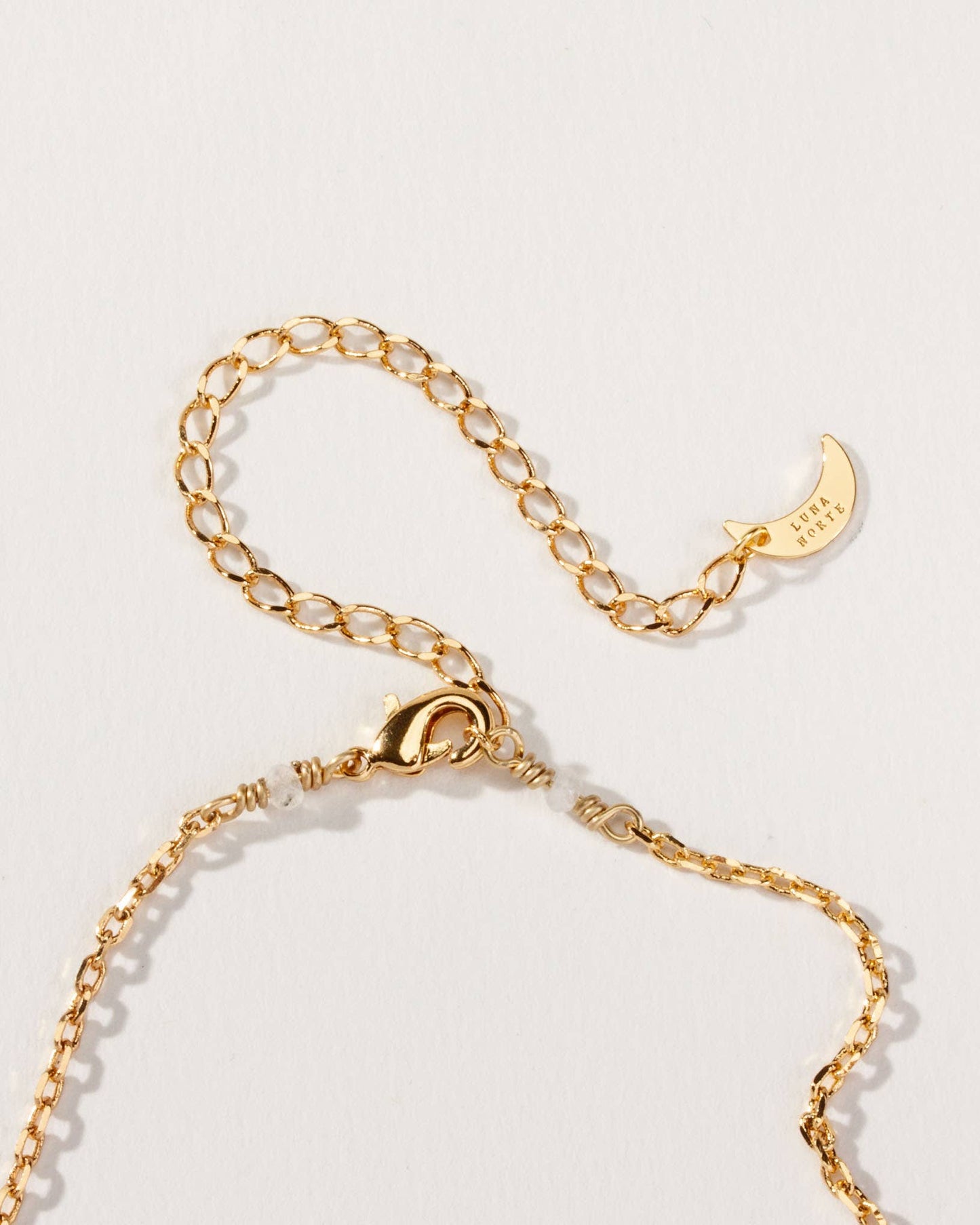 Afterglow Mini Long Medallion Halskjede - Moonstone