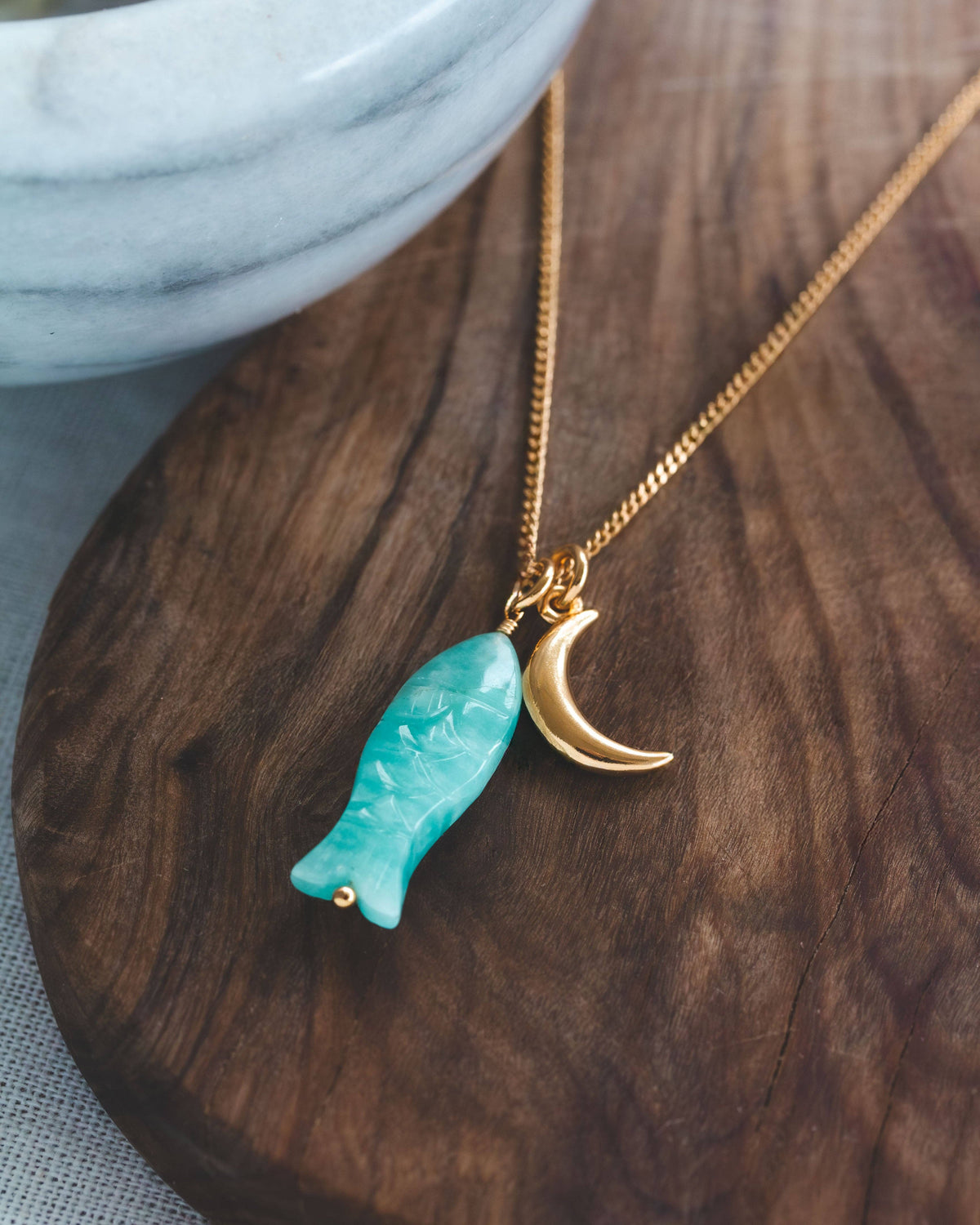 Salty Siren Edelstein Charm Halskjede