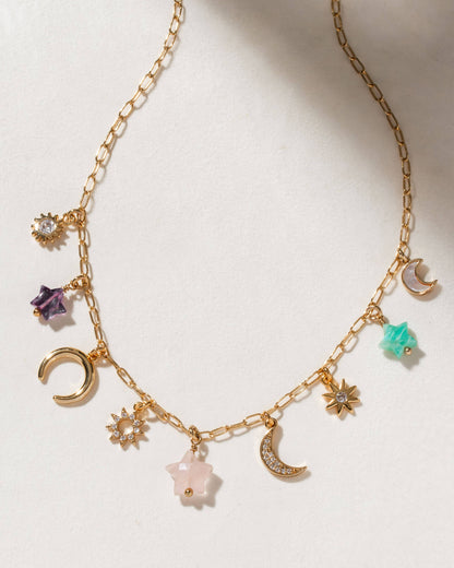 Starlit Trail Charm Halskjede - Pastel Multi-Stone