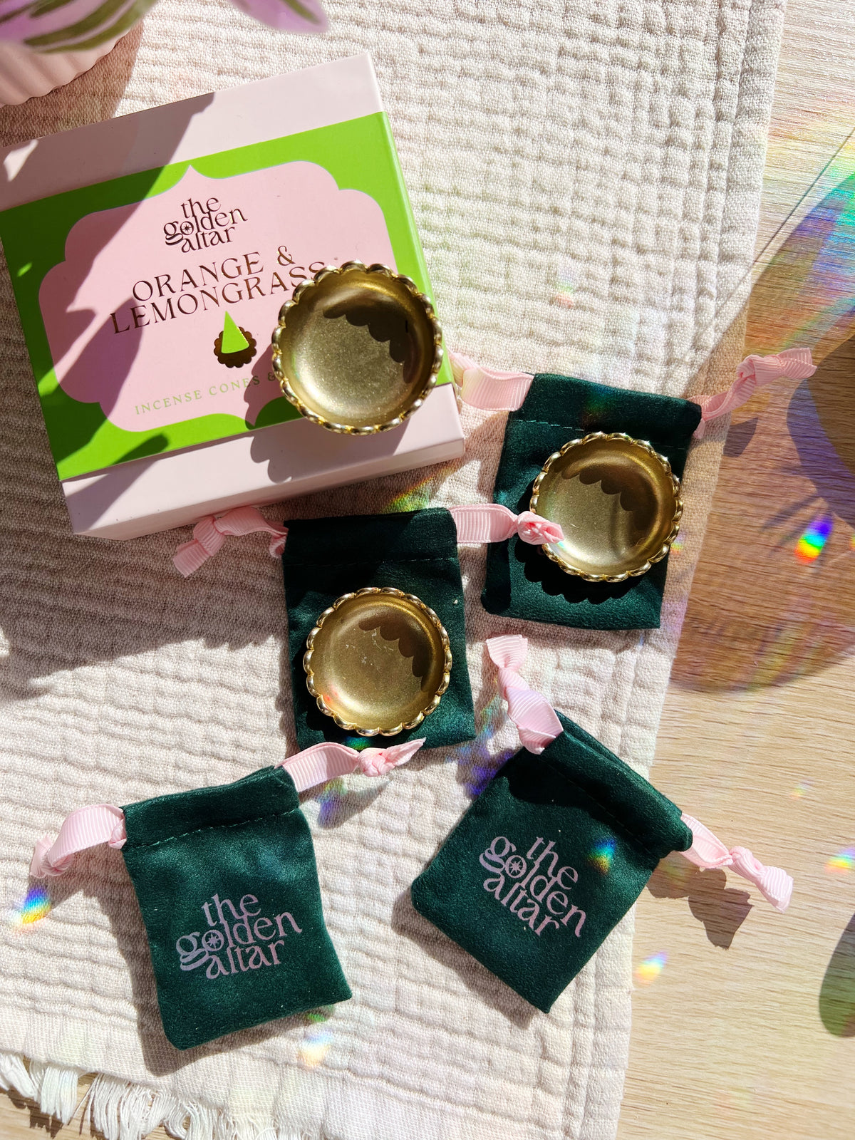 Messing Røkelsesfat Med Bølgekant
