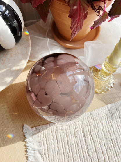 Håndblåst Led-kulelampe i glass – Grey