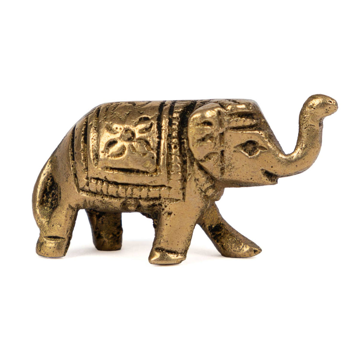 Lykkeelefant-figur i messing