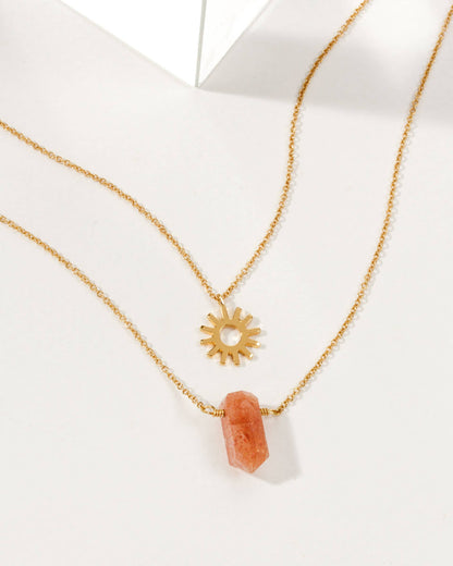 Sun Salutation Halskjede sett - Sunstone