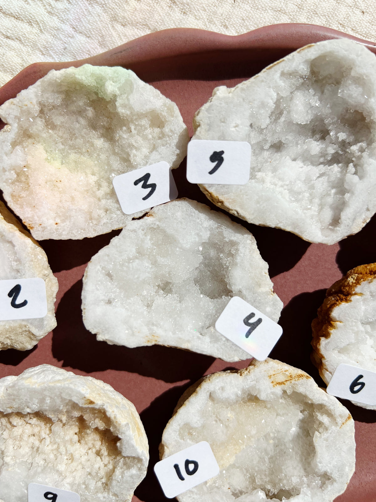 Hvit Agat Druzy Geode