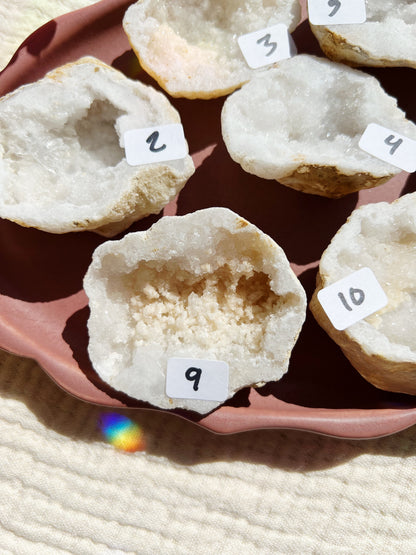 Hvit Agat Druzy Geode