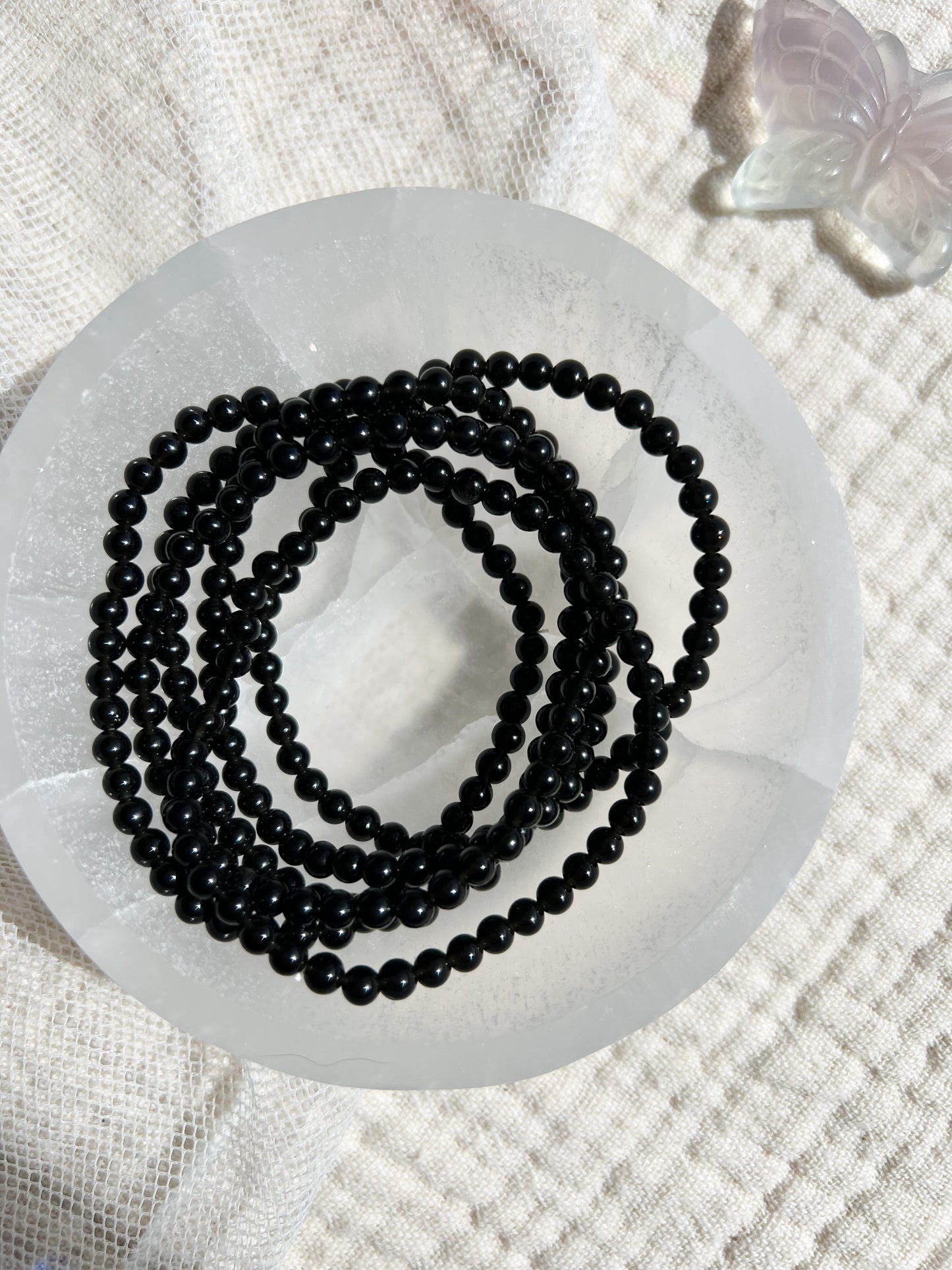 Onyx Krystall Armbånd - 4mm