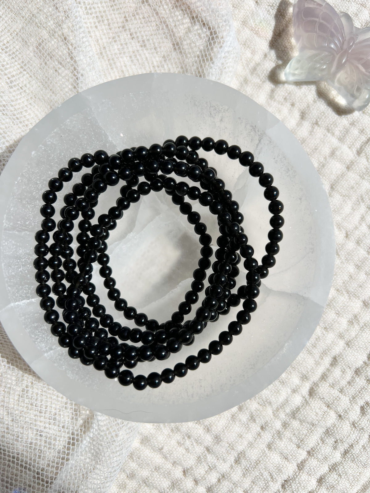 Onyx Krystall Armbånd - 4mm