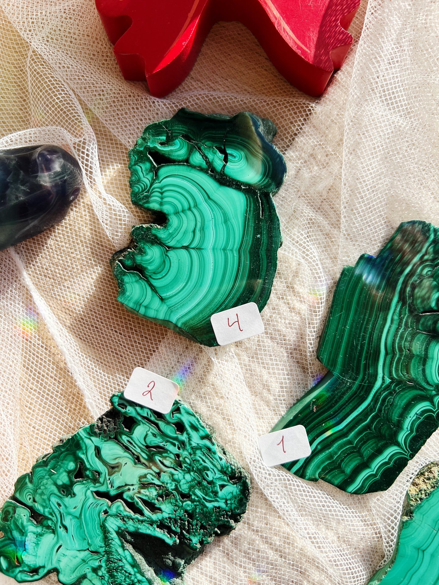 Malakitt Krystall Slices – 101-150g