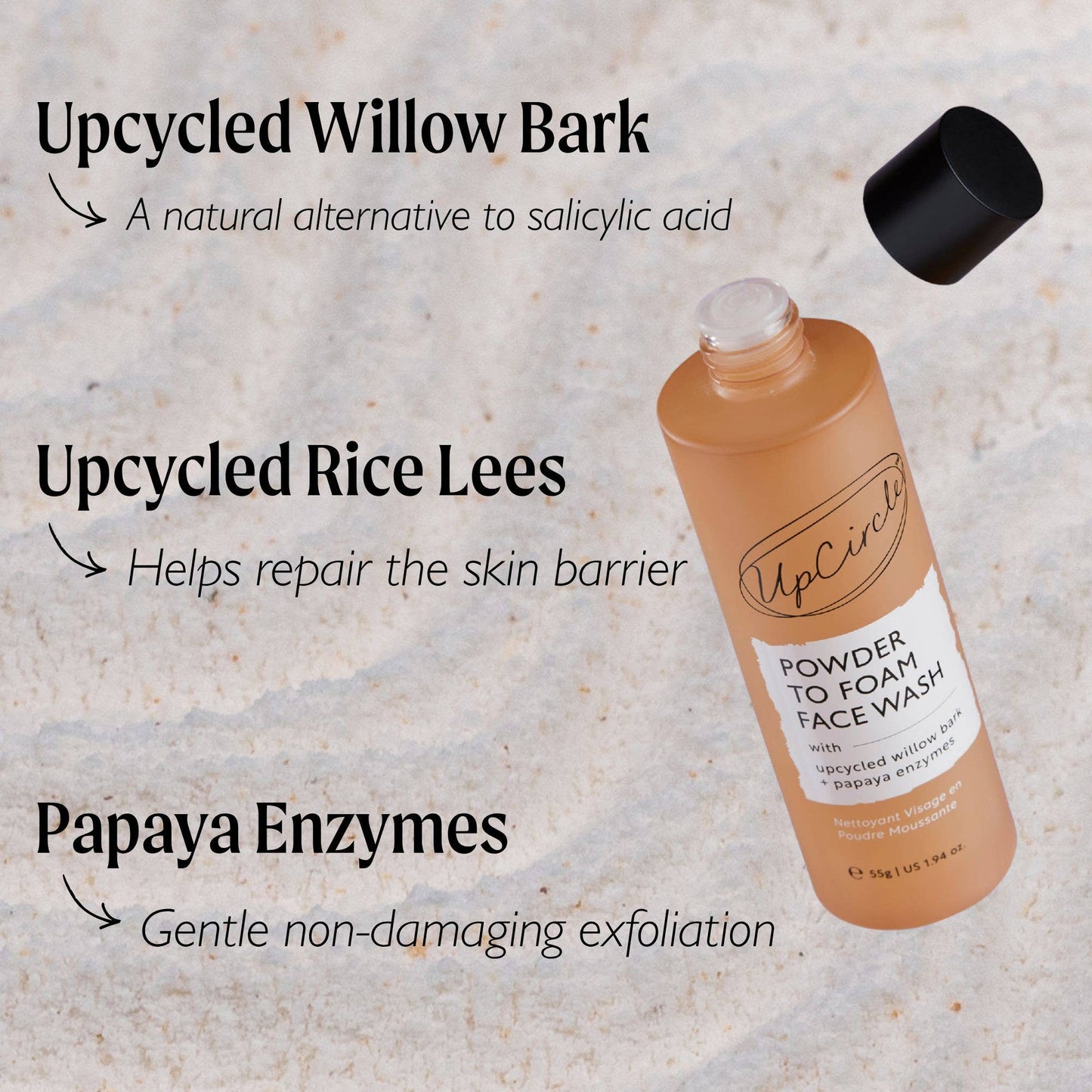Powder to Foam Face Wash med Willow Bark & Papaya