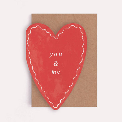 You & Me Heart Kort med konvelutt