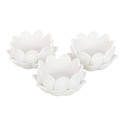 Lotusblomst telysholder – sett med 3