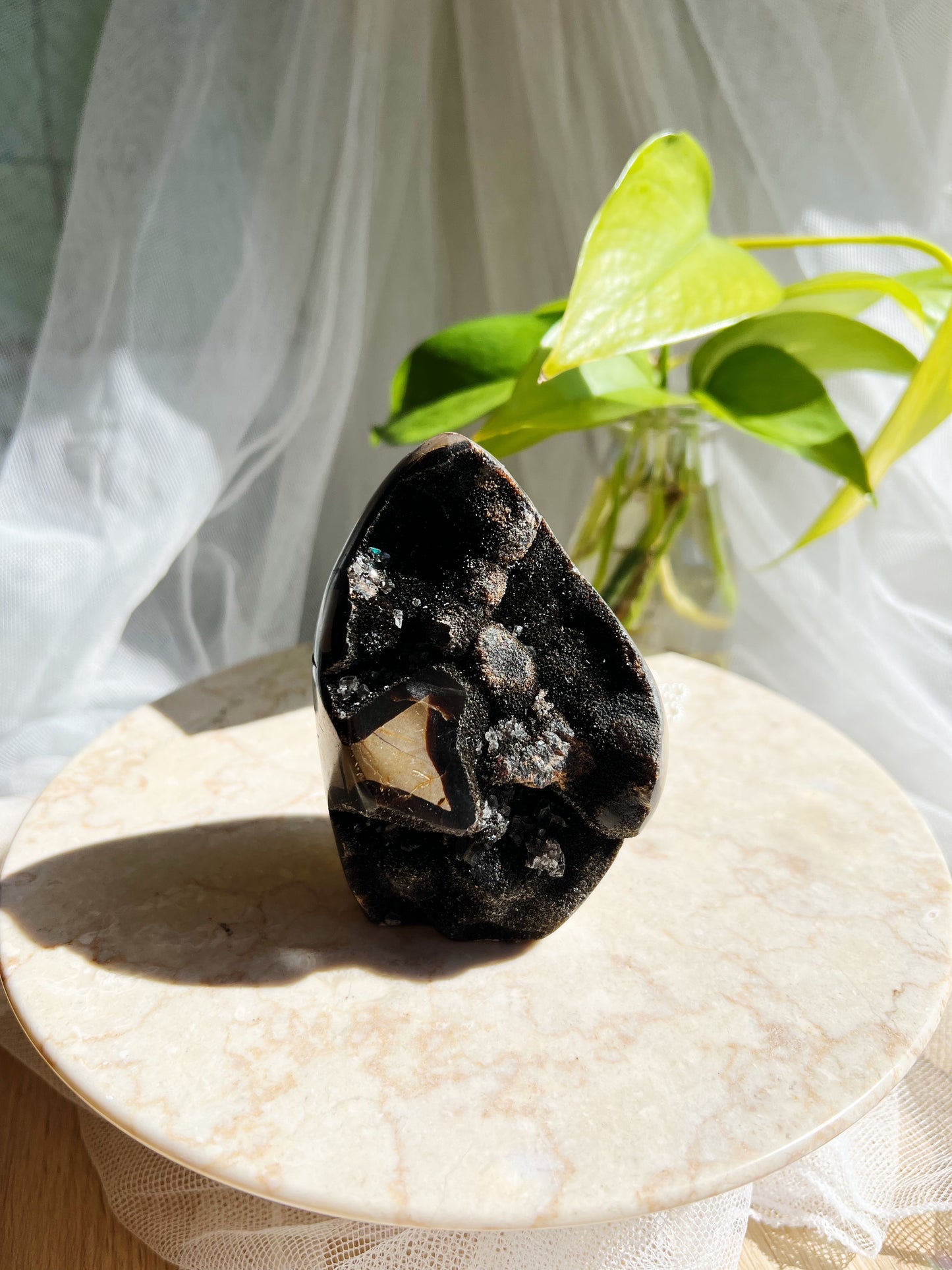 Sort Septarian Krystallfreeforms- XL: 650g