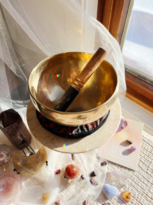 Tibetansk syngebolle, diameter ca. 19 cm