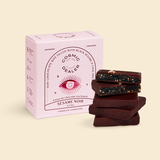 Chakra Sjokolade Svart Sesam & Chai - 4 stk