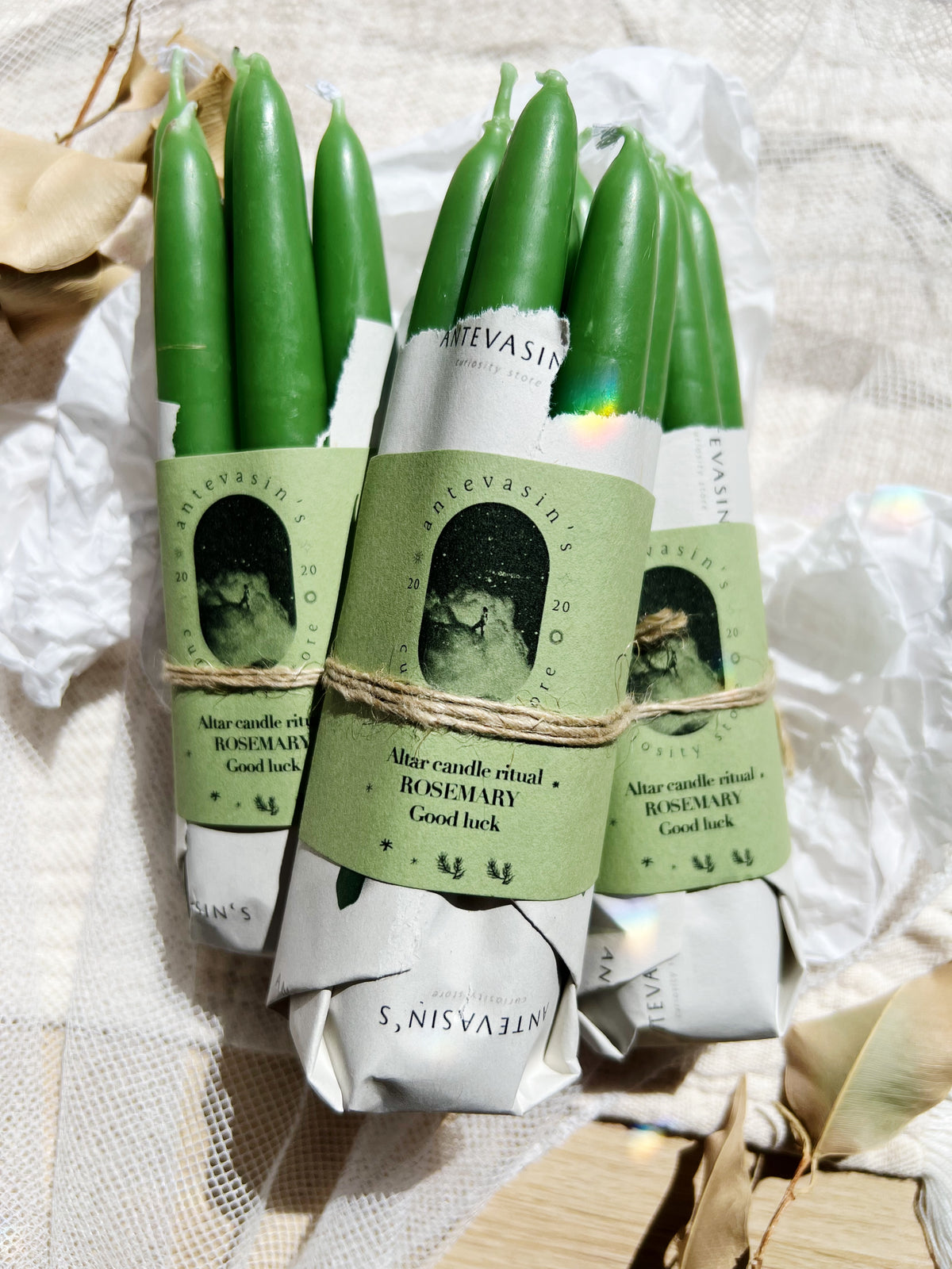 Rosmarin Rituallys – Helse & Lykke | Pakke med 5 lys