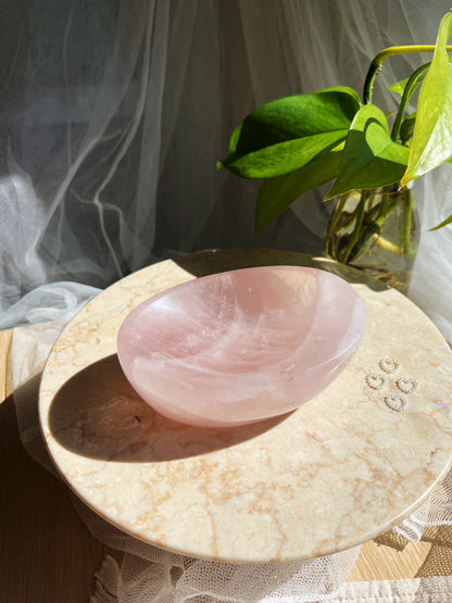 Stor Rosenkvarts Krystallskål 800-1100g