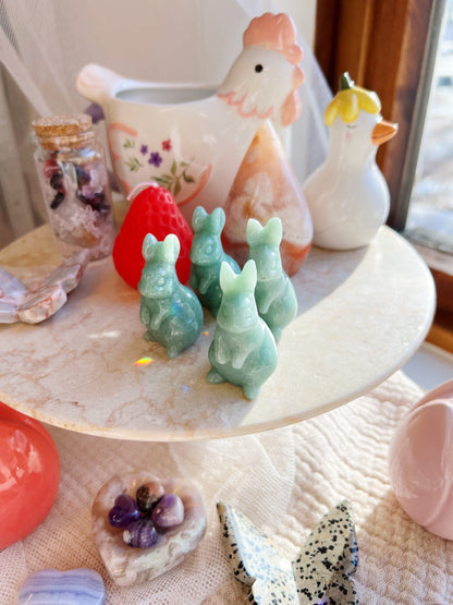 Grønn Aventurin Krystall Kaninfigur