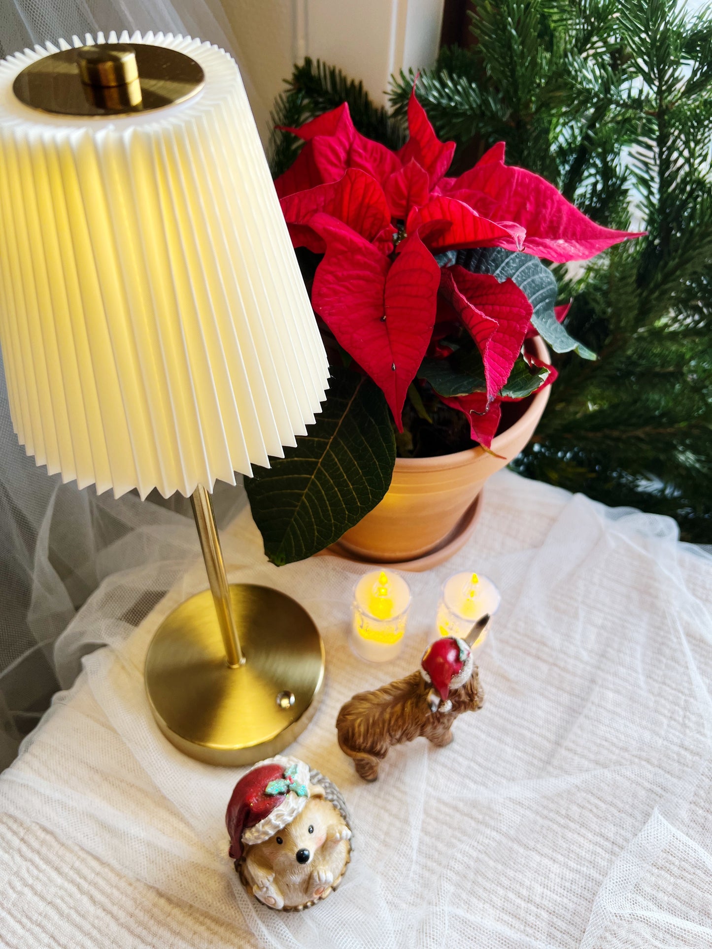 Rund LED-berøringslampe – Hvit