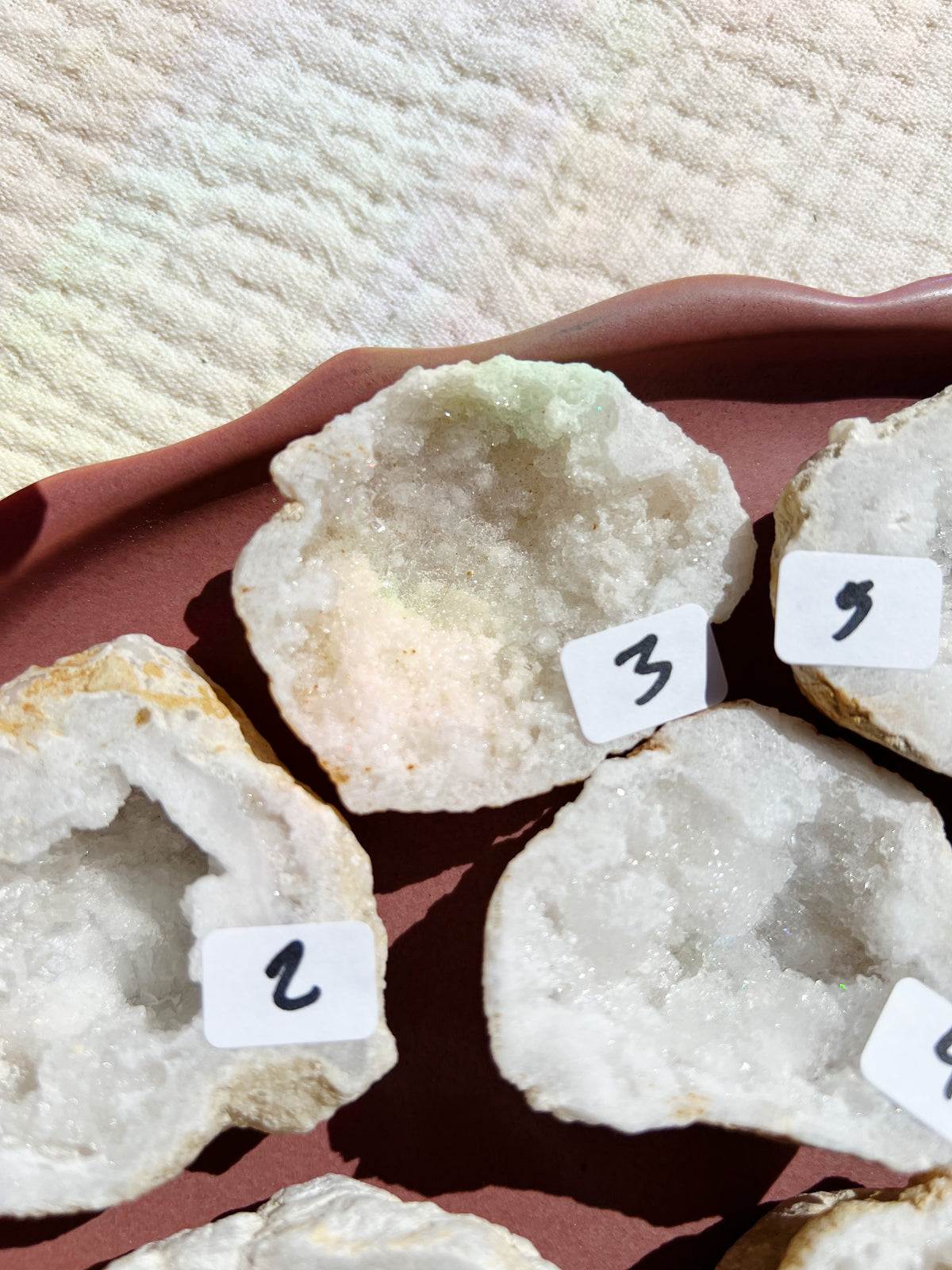 Hvit Agat Druzy Geode