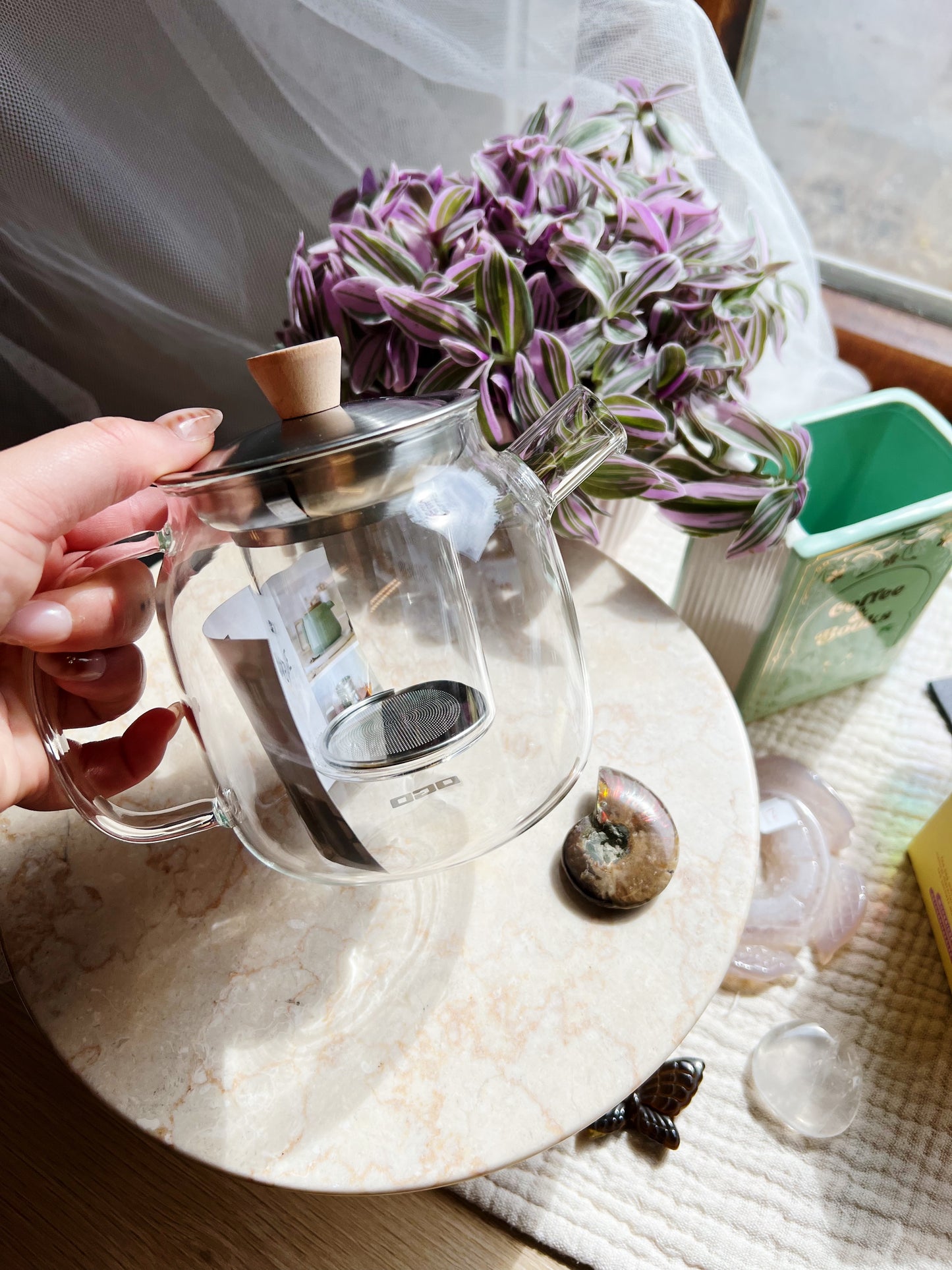 Tekanne i borosilicatglass med sil – 550 ml