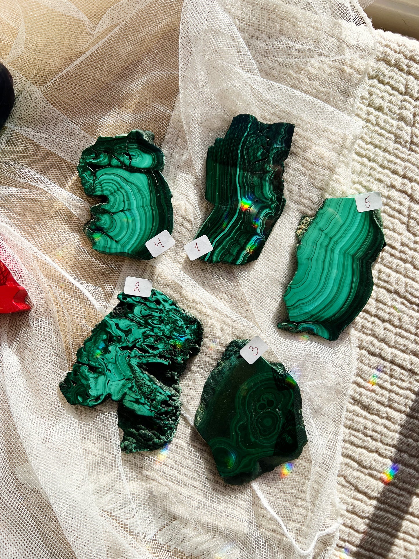 Malakitt Krystall Slices – 101-150g