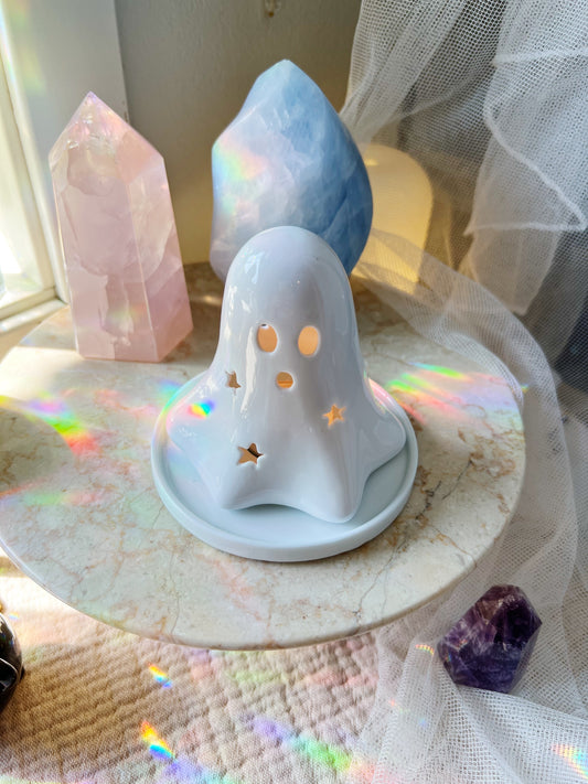 Booo Ghost Telys og Røkelseskjegleholder