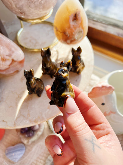 Tigerøye Krystall Kaninfigur