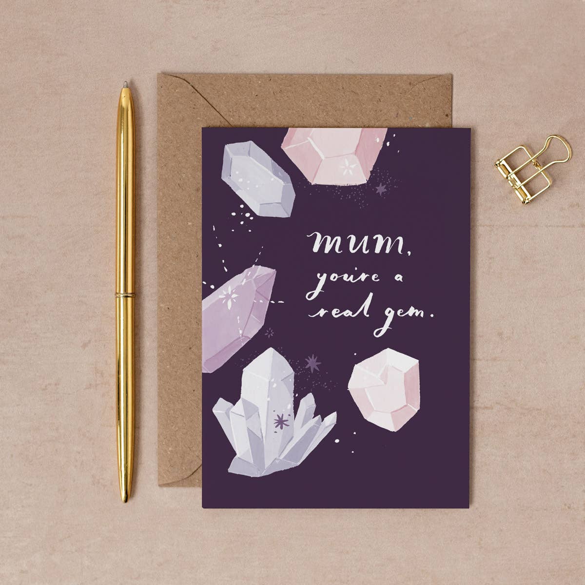 Real Gem Mum Kort med konvelutt
