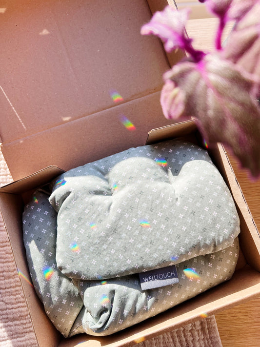 Hvetepose for nakke og skuldre, med lavendel – grønn