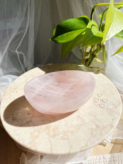 Stor Rosenkvarts Krystallskål 800-1100g