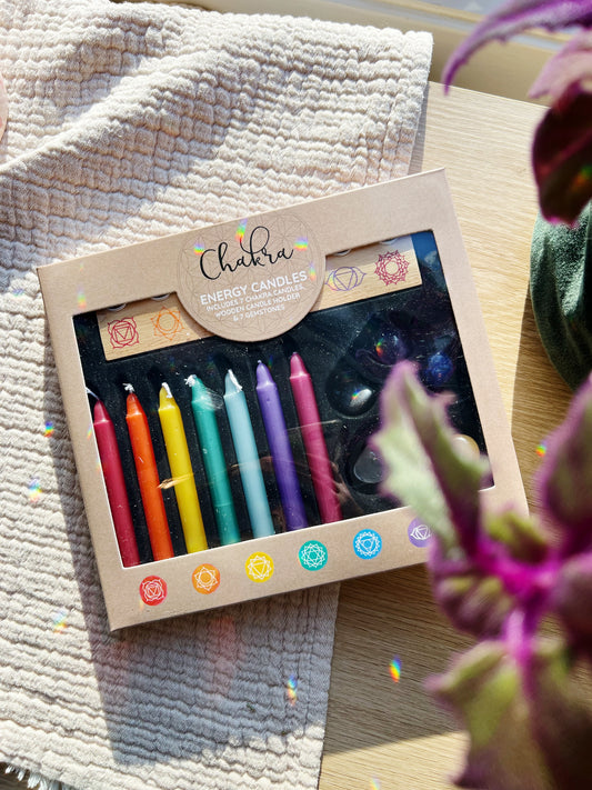 Chakra Energi Lys og Krystall Gavesett
