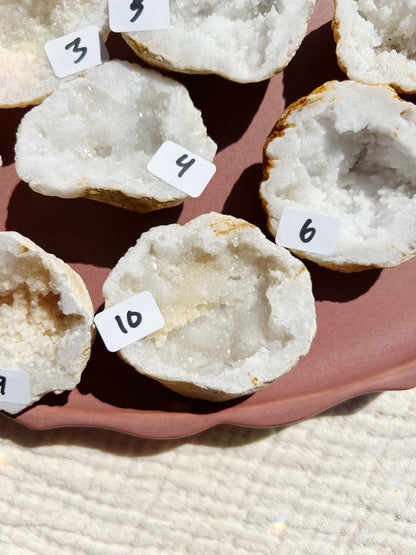 Hvit Agat Druzy Geode