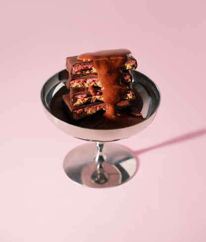 Double layer: Raspberry & Pistachio Sjokolade