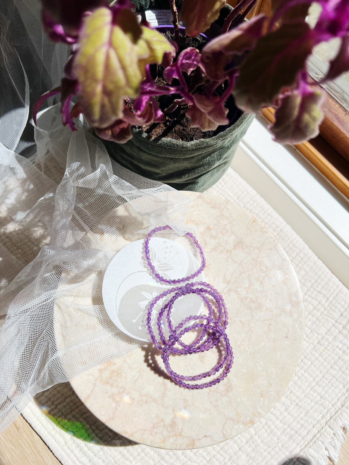 Ametyst Armbånd 4mm