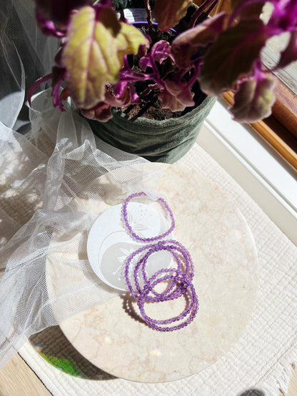 Ametyst Armbånd 4mm