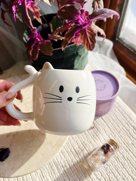 Hvit Katt Formet Kopp