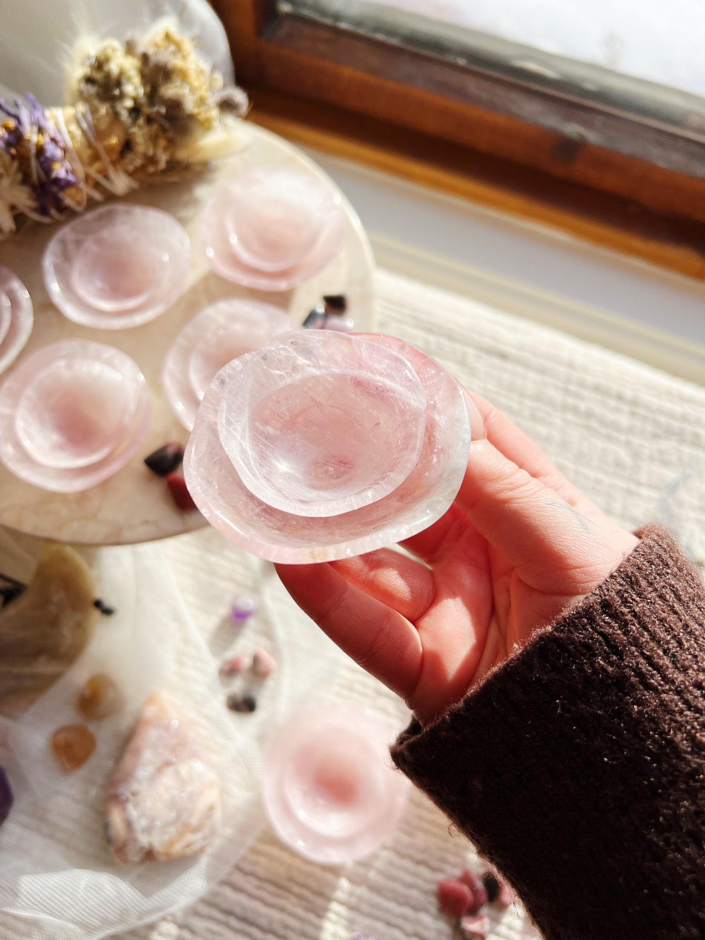 Love's Embrace Rosenkvarts Skåler