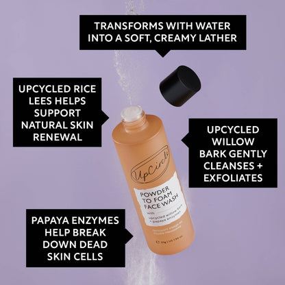 Powder to Foam Face Wash med Willow Bark & Papaya