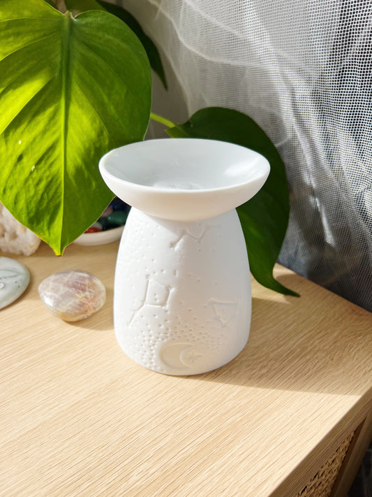White Ceramic Constellation Oil Burner/Wax Melts