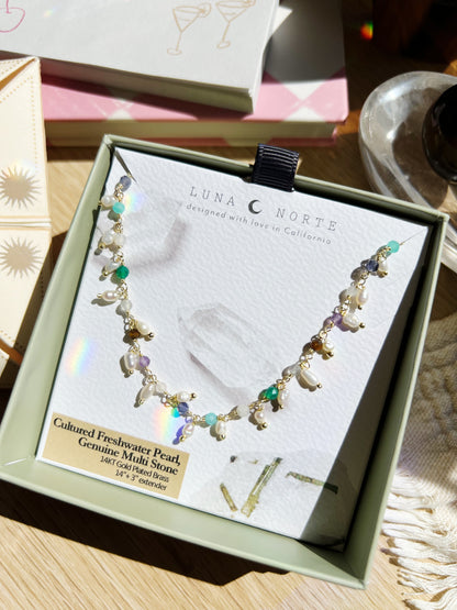 Lily of the Valley Collar Halskjede - Pastel Multistone