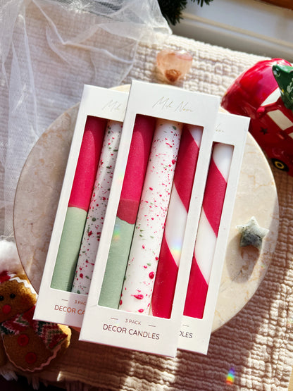 Holiday Kronelys 3-Pack: Red Mix