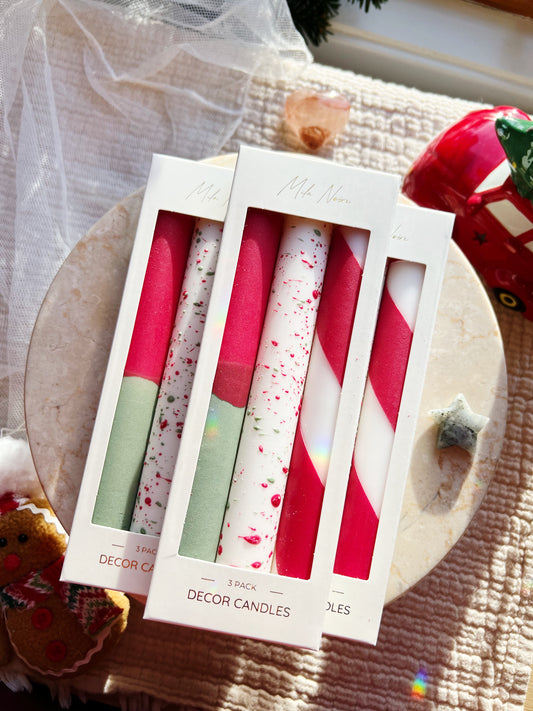 Holiday Kronelys 3-Pack: Red Mix