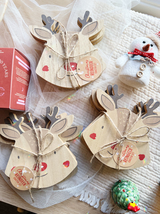 Sett med 4 reinsdyr-brikker