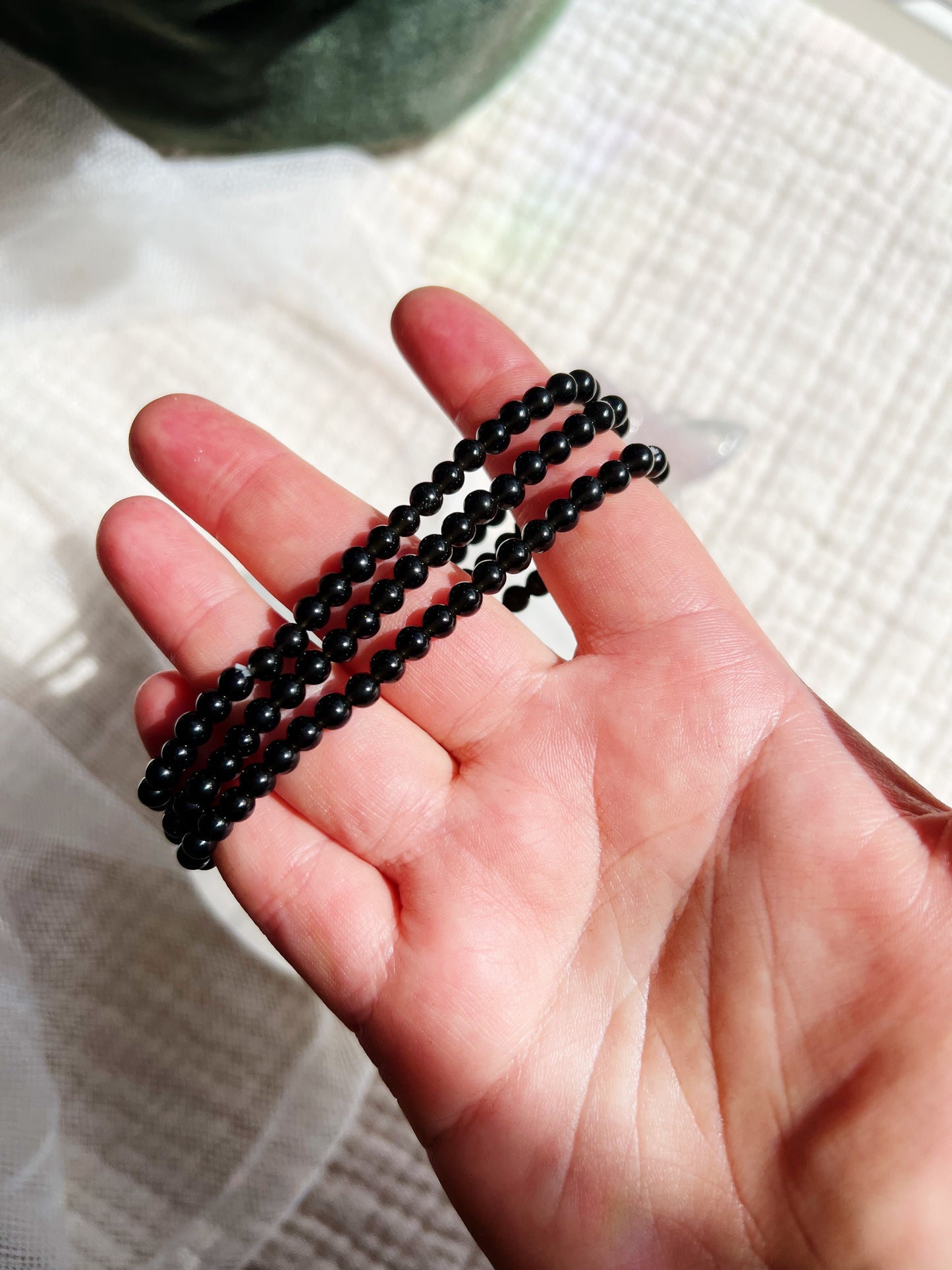 Onyx Krystall Armbånd - 4mm